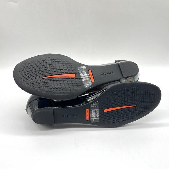 Rockport Womens Size 8.5 8.5M Zandra Black Leather Wedge Sandals Shoes - Picture 9 of 14